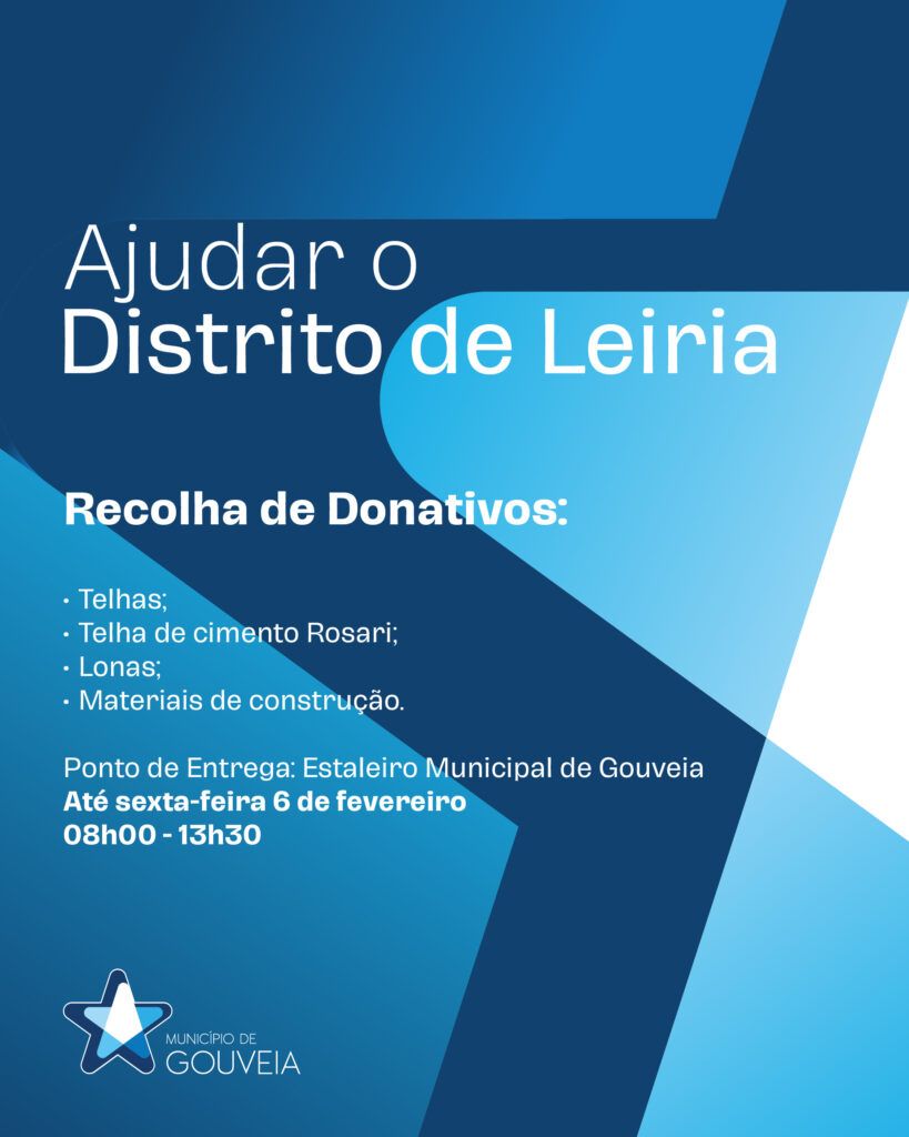 Município de Gouveia associa-se à campanha de apoio às vítimas da Depressão Kristin