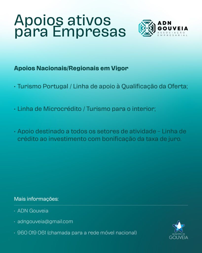 Candidaturas a Apoios ativos para Empresas a decorrer