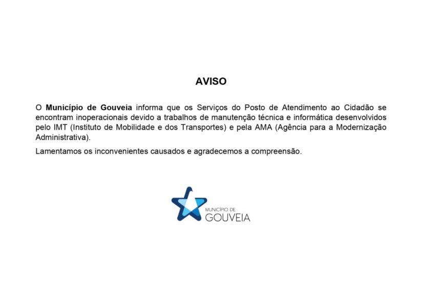 ⚠️AVISO | Serviços do Posto de Atendimento ao Cidadão Inoperacionais