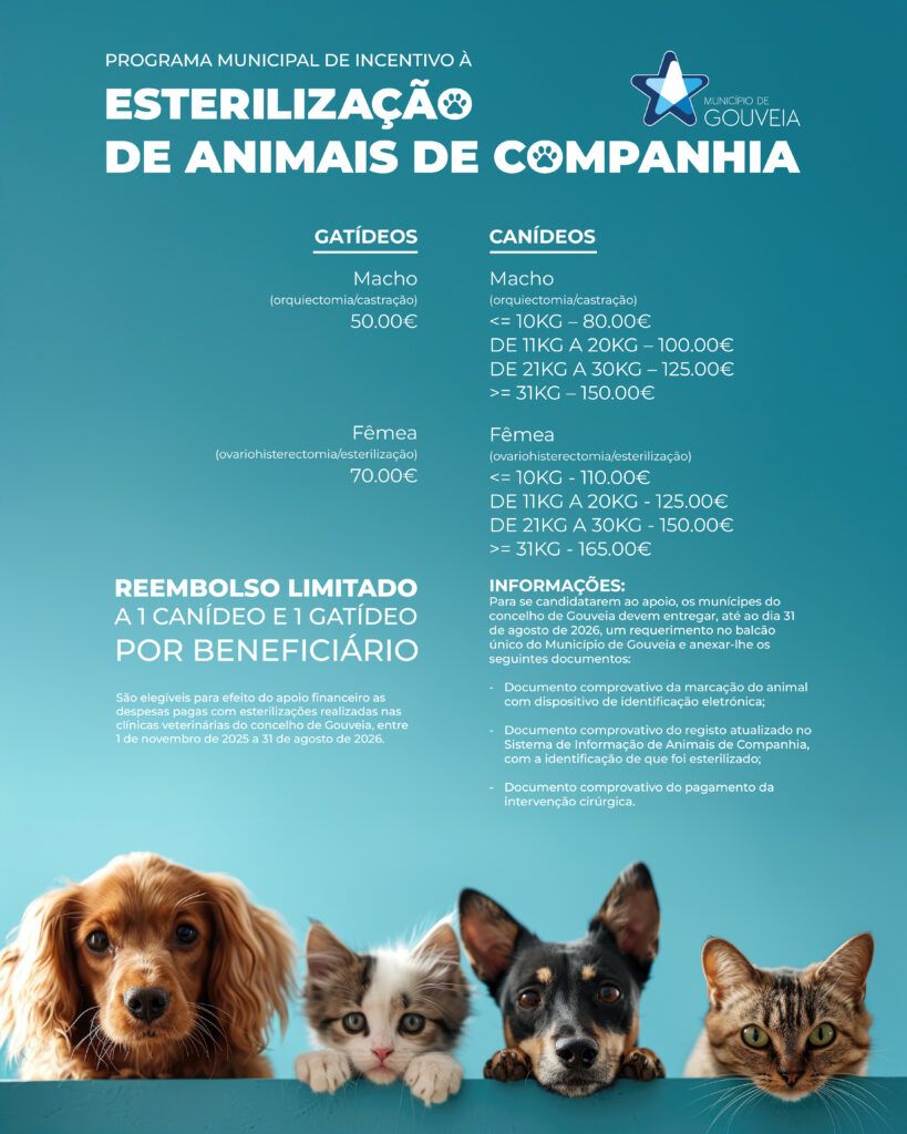 Programa Municipal de Incentivo à Esterilização de Animais de Companhia (Gatídeos e Canídeos) – 9.ª Campanha