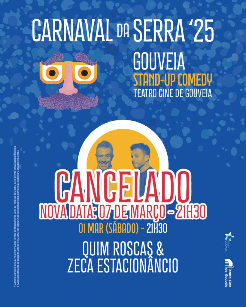 Comunicado: Cancelamento do Espetáculo de Stand-Up Comedy Quim Roscas &amp; Zeca Estacionâncio | HOJE