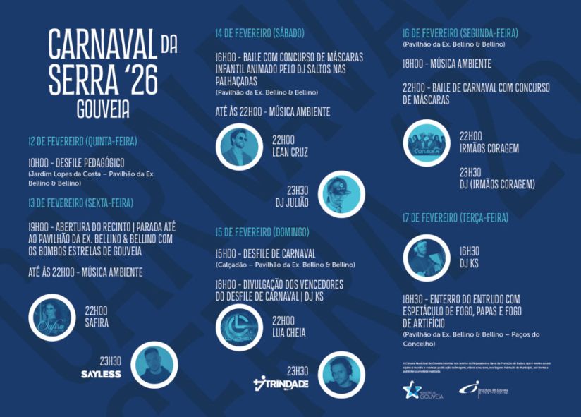 Gouveia celebra o Carnaval da Serra de 12 a 17 de fevereiro de 2026
