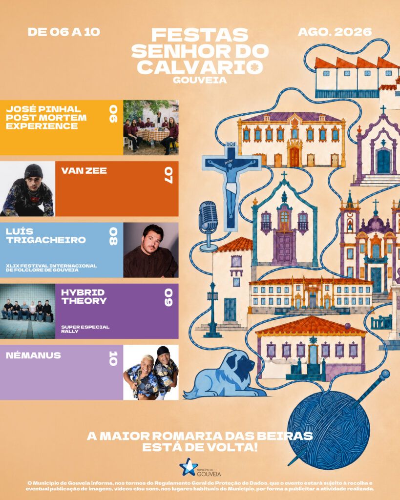 Festas do Senhor do Calvário 2026 decorrem de 6 a 10 de agosto: José Pinhal Post Mortem Experience, Van Zee, Luís Trigacheiro, Hybrid Theory e Nemanus são os cabeças de cartaz