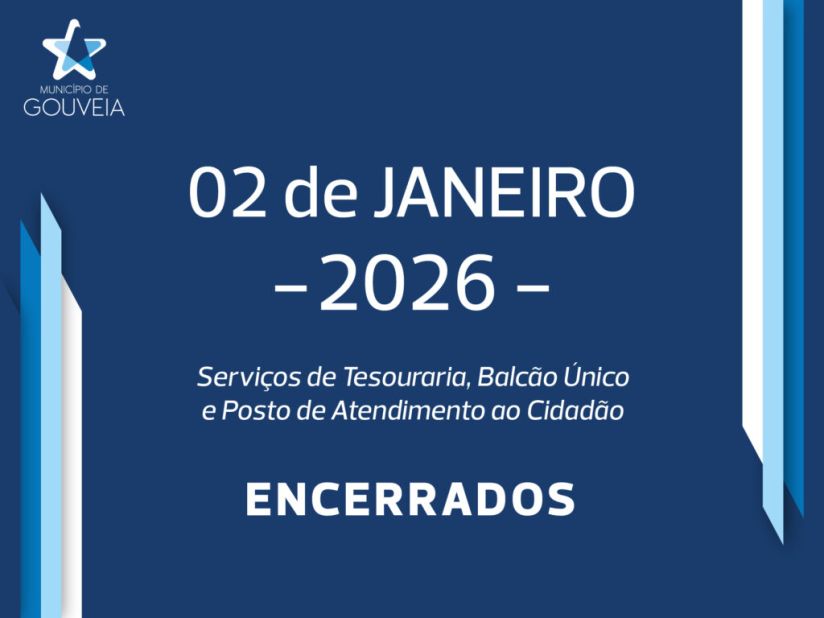 Encerramento dos Serviços de Tesouraria e Atendimento ao Munícipe no dia 02 de janeiro de 2026
