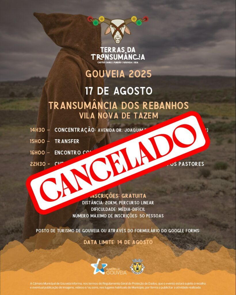 Cancelada a caminhada de acompanhamento da descida dos Rebanhos em Transumância de Vila Nova de Tazem