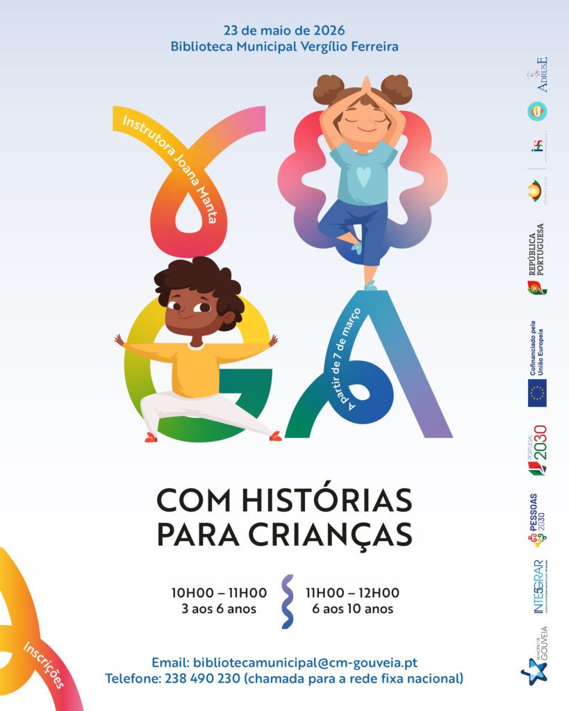 Amanhã há “Yoga com Histórias” em família na Biblioteca Municipal Vergílio Ferreira!
